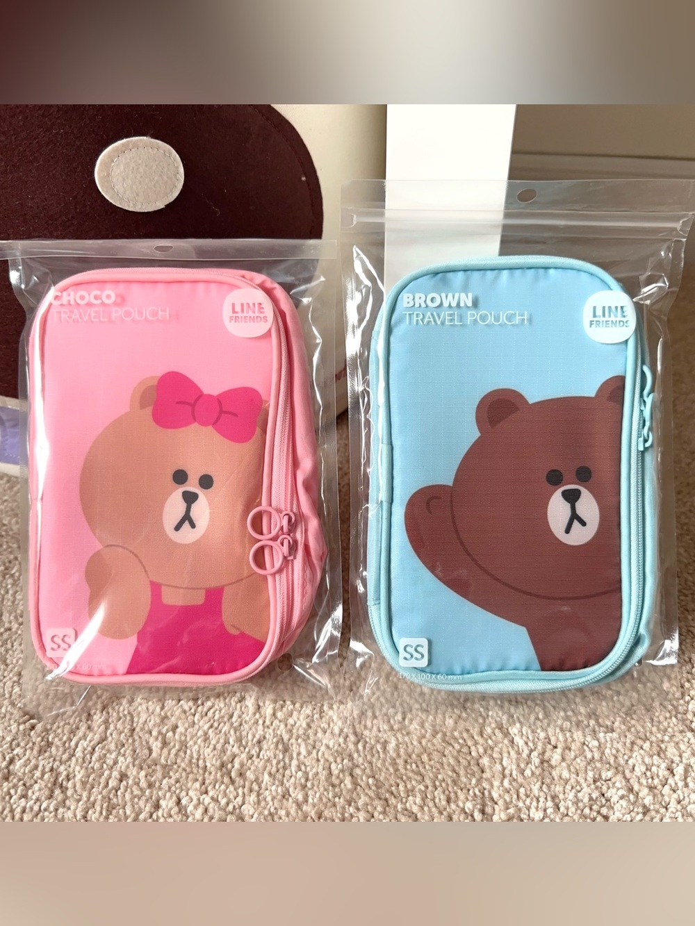 Brand New Line Friends Travel Pouch 2 Pieces